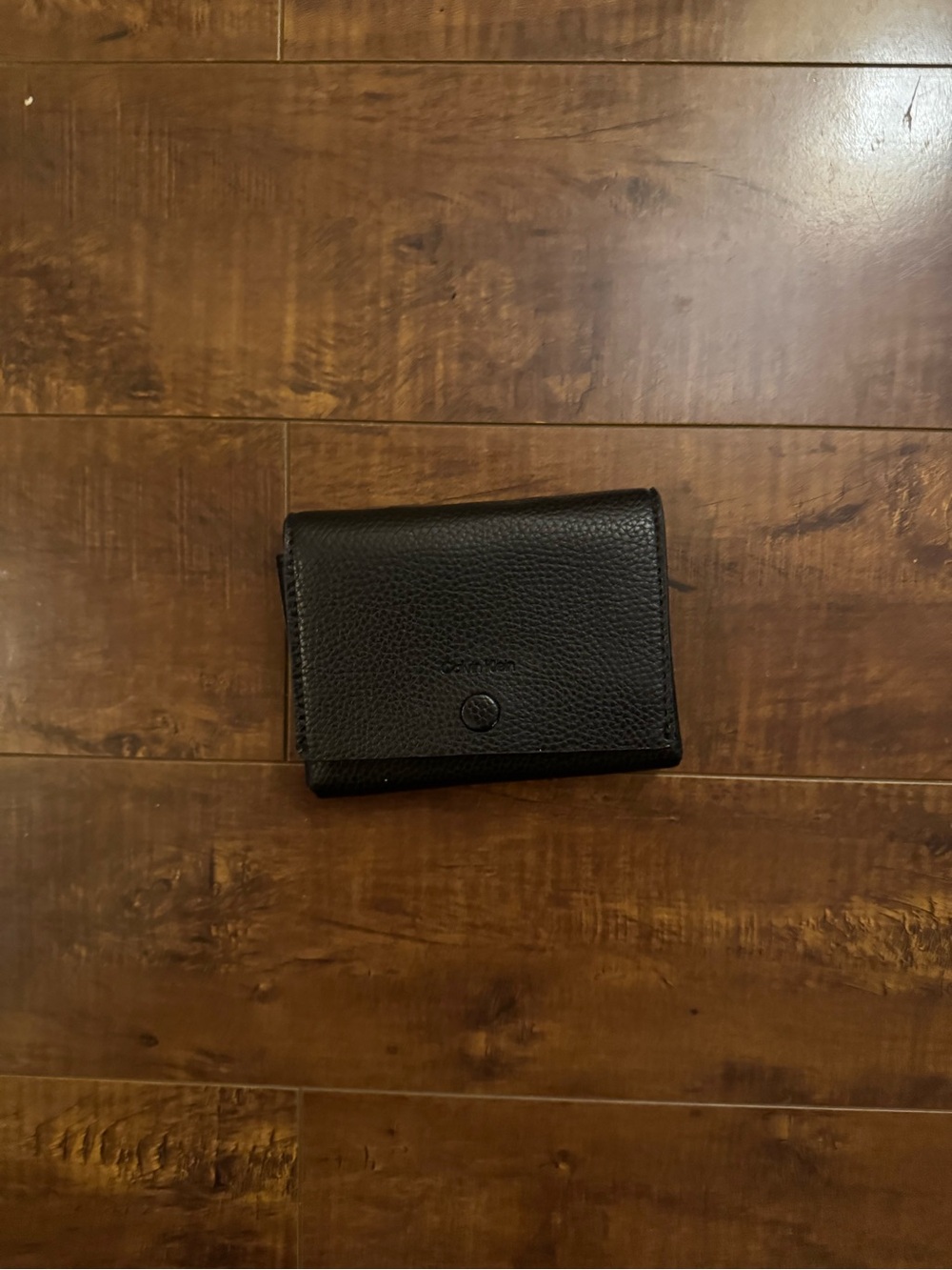 Black Leather Wallet/Purse - Compact Trifold